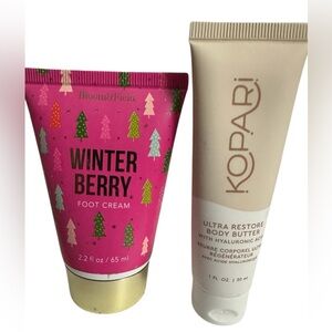 Kopari Body Butter Bundle with Bloom & Field Winter Berry Foot Cream travel size